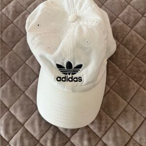 adidas White Cap with Black Trefoil Logo